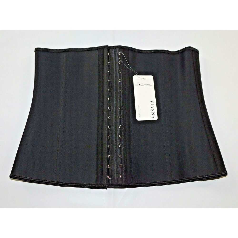 YIANNA Black Waist Trainer Corset for Weight loss Latex Waist Cincher Slim